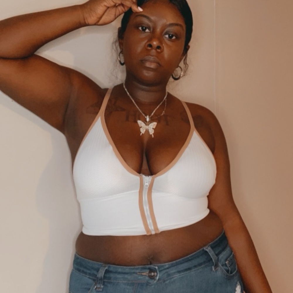 Padded cami zipper crop top